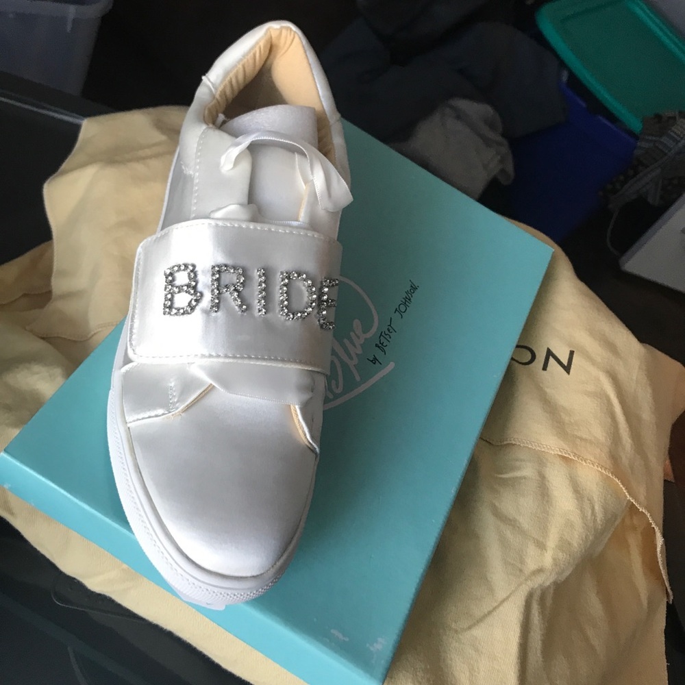BRIDE satin slip on sneaker